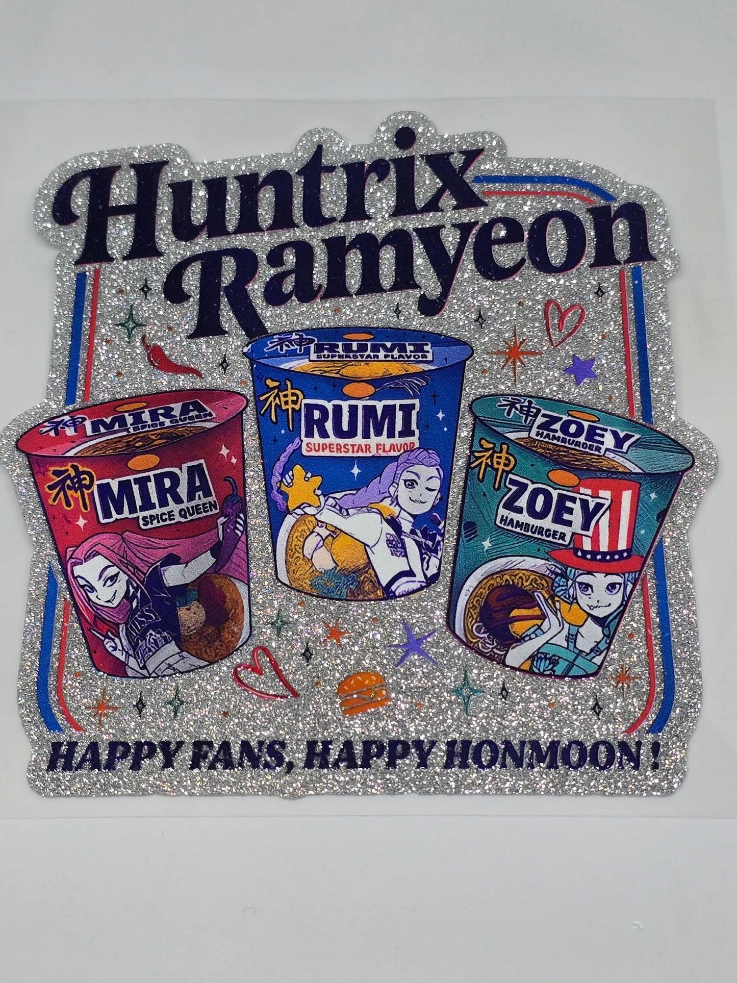 Glitter DTF decals